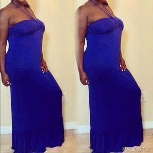 Long royal blue maxi dress